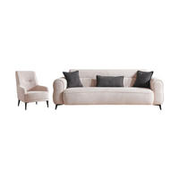 SITZGARNITUR Merida, Beige Stellvariante 2+1 - Beige, Holzwerkstoff/Kunststoff (184/87/108cm)
