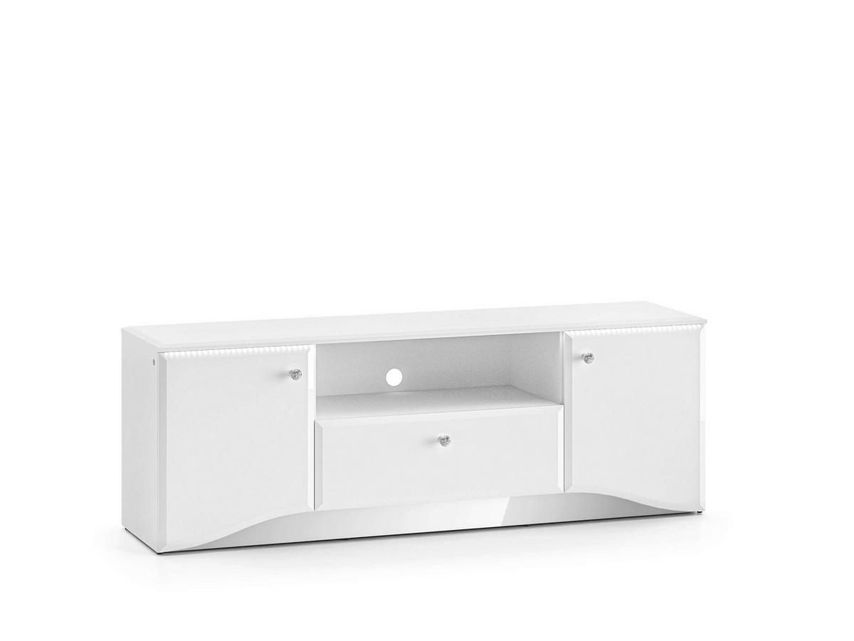 WOHNZIMMER Set 3-tlg. – Glamour - Weiß Hochglanz, Holzwerkstoff (87/190/41cm) - hi-markt