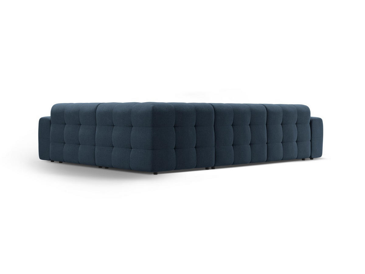 ECKSOFA rechts Kendal aus strukturiertem Stoff marineblau 6 Sitzplätze - Blau, Textil (231/332cm) - Micadoni