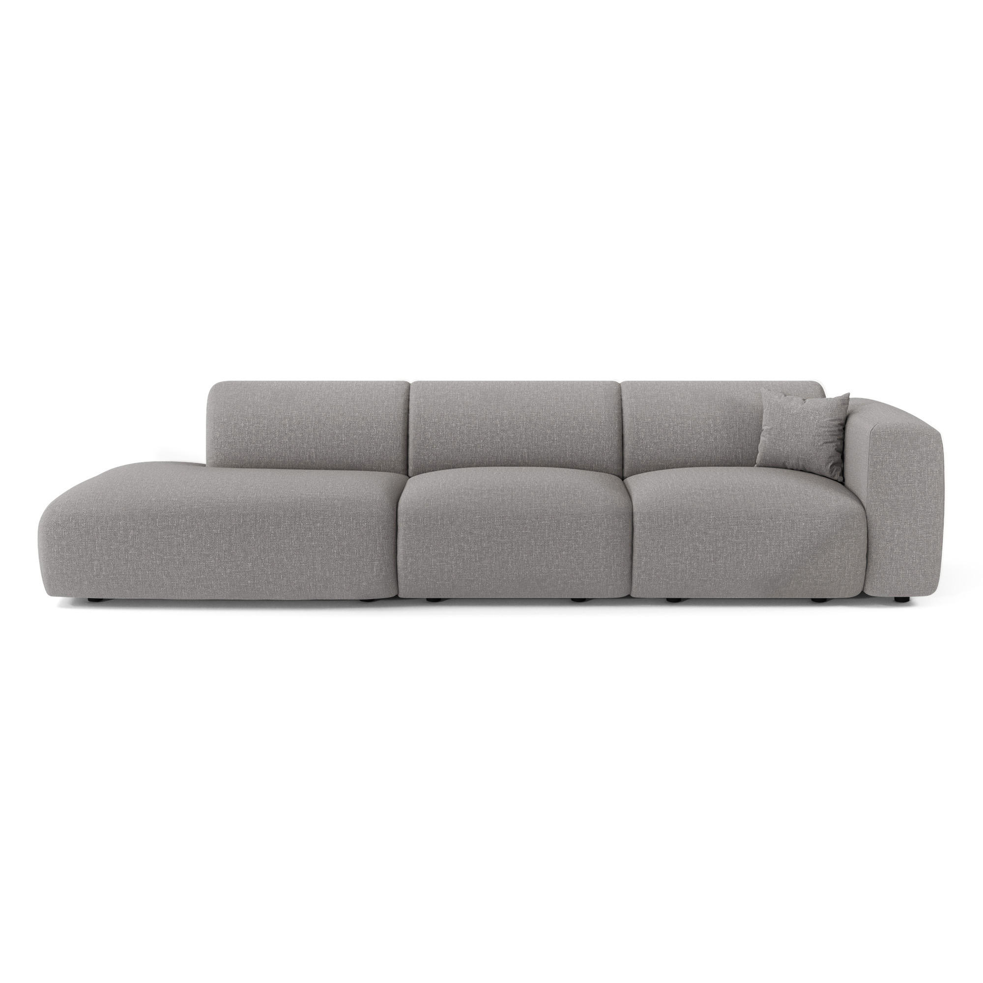 SOFA 5-Sitzer Rastergewebe Hellgrau 310cm - Hellgrau/Grau, Textil (310/73/96cm) - Sia Home