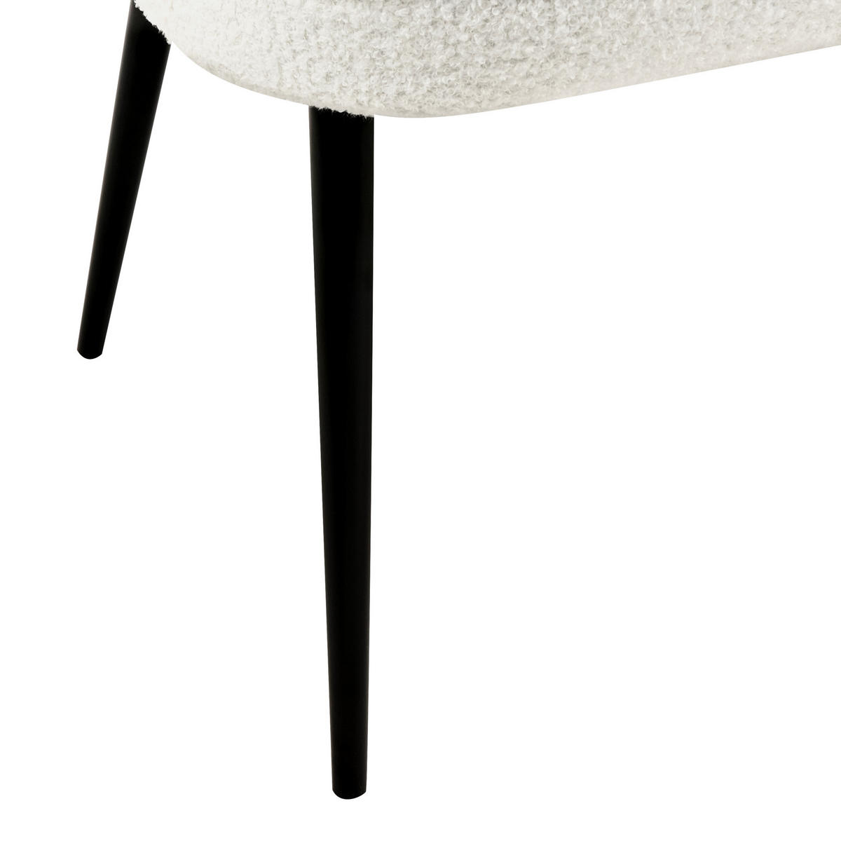 2-SITZER-KÜCHENSOFA Bouclé weiß Osby - Schwarz/Weiß, Textil (130/85/49cm) - Beliani