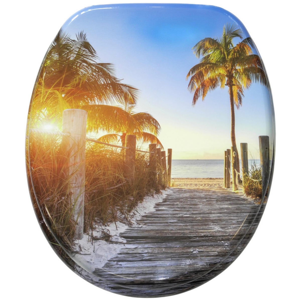 WC-SITZ Absenkautomatik Fort Lauderdale - Blau, Holzwerkstoff (38/6/47cm) - Sanilo