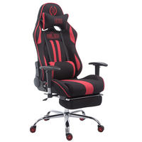 GAMINGSTUHL Limitless-2, Stoff mit Fußablage Schwarz/Rot - Rot, Textil/Metall (70/135/58cm) - TPFLiving