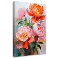WANDBILD pfingstrosen blumen rosa natur - Pink, Textil (40/60cm) - Feeby