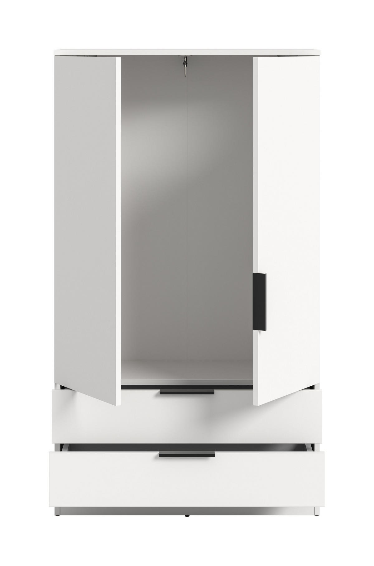 WÄSCHESCHRANK Alvas (B/H/T: ca. 80/140/37 cm) in weiß/weiß - Weiß, Holzwerkstoff (80/140/37cm)
