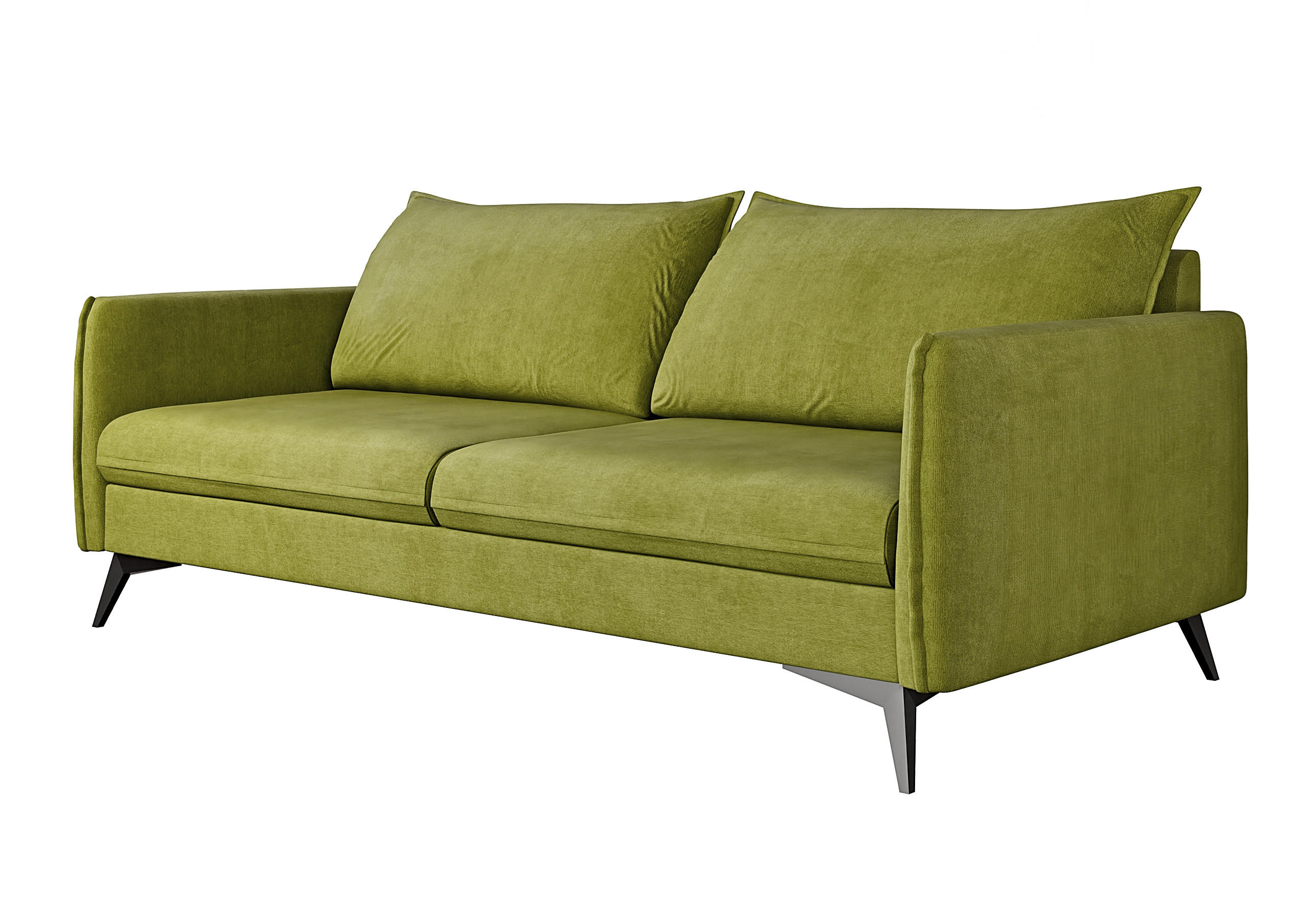 3-SITZER-SOFA Pulse Grün Luxusmicrofaser - Schwarz/Grün, Holz/Textil (199/86/91cm) - S-Style Möbel