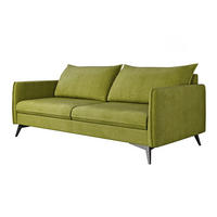 3-SITZER-SOFA Pulse Grün Luxusmicrofaser - Schwarz/Grün, Holz/Textil (199/86/91cm) - S-Style Möbel