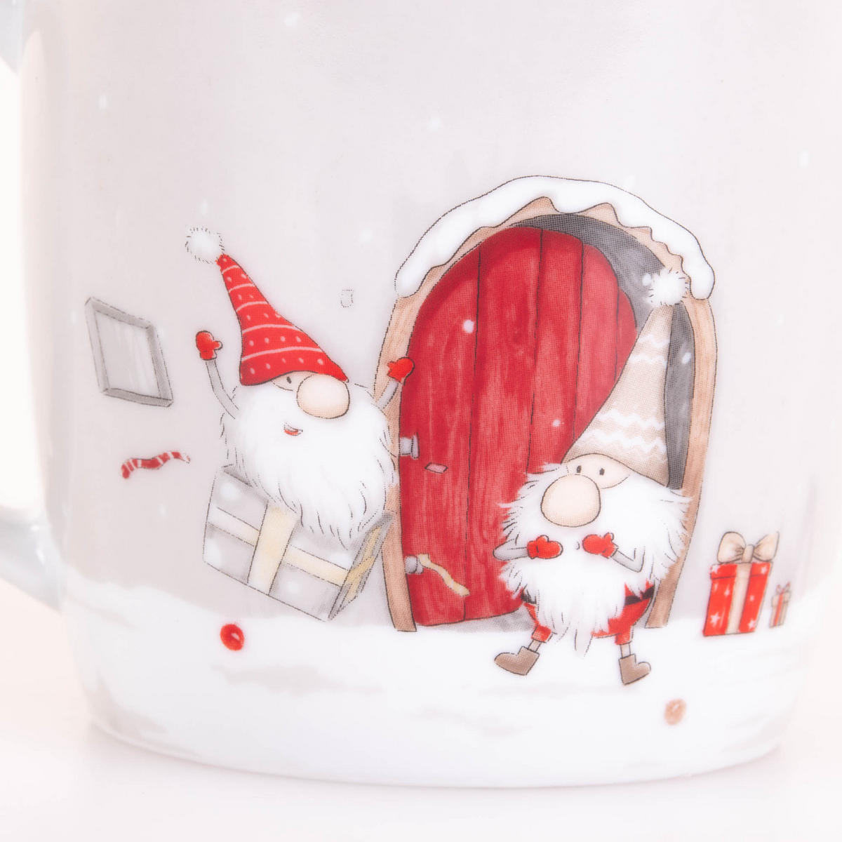 BECHER mit Wichtelmännchen Fiete 330 ml 12,5/8,7/8,7 cm - Beige, Keramik (8.7/8.7/12.5cm) - Boltze Home