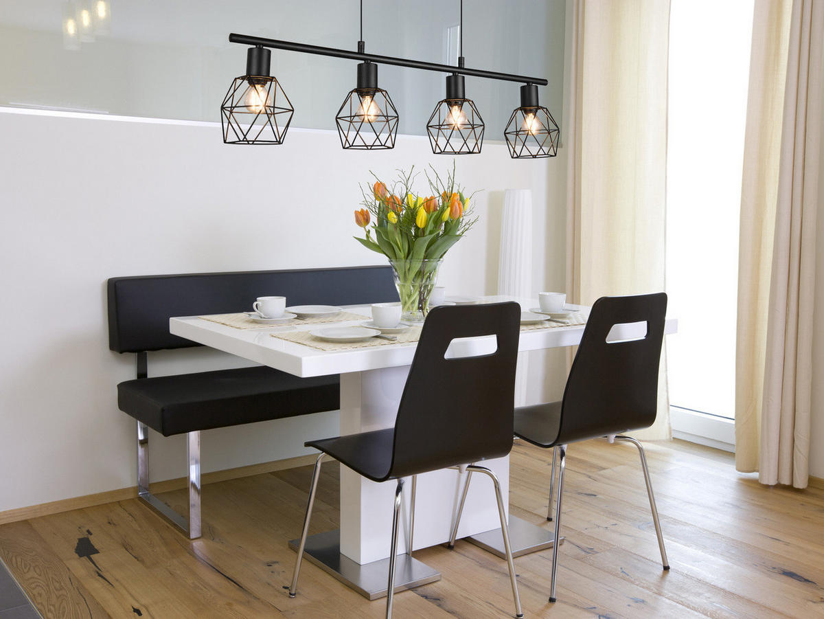 PENDELLEUCHTE Industrial, Schwarz 75cm hängend Küchentisch - Schwarz, Metall (12/75/150cm) - meineWunschleuchte