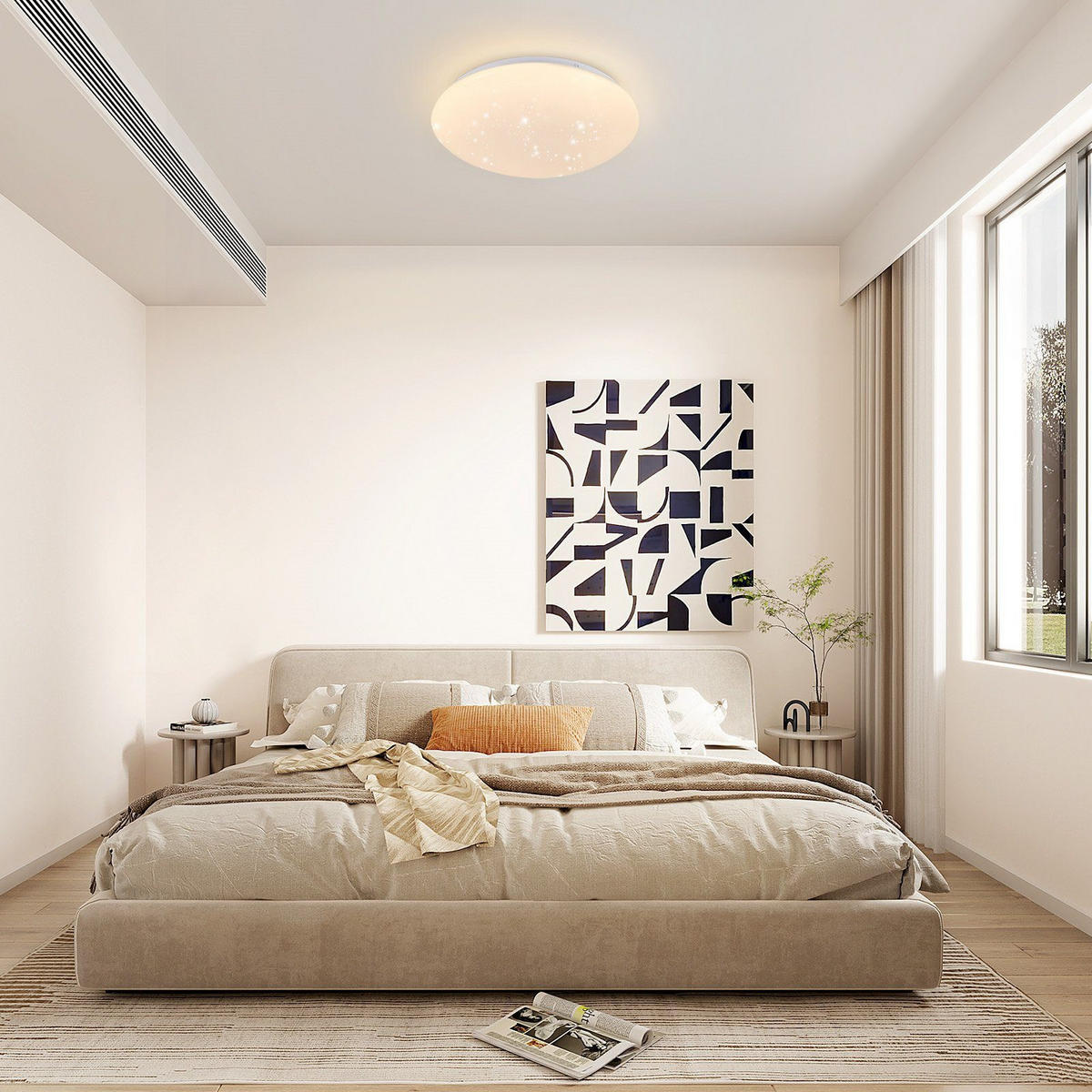 LED-DECKENLEUCHTE Iris 25.2/25.2/6.2 cm - Weiß, Kunststoff (25.2/25.2/5.7cm) - ZMH