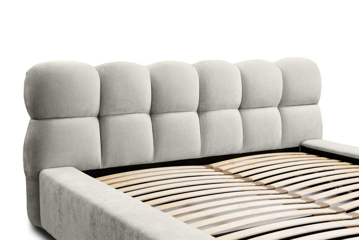 POLSTERBETT schenilen Struktur Paulon 160x200 cm, Grau/Beige - Graubraun, Textil (160/200cm) - Fedve
