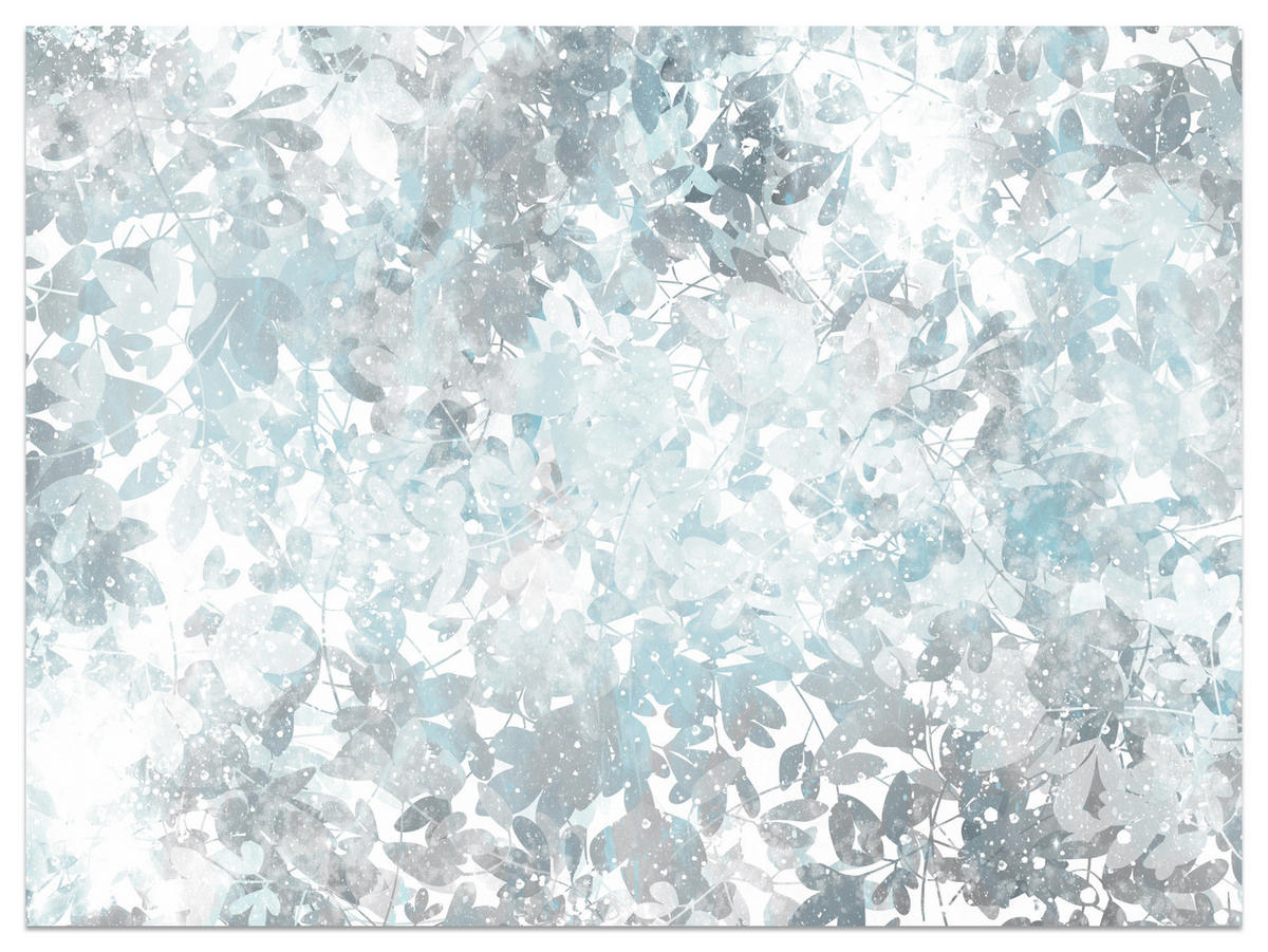 FOTOTAPETE für Wohnzimmer Blätter Abstraktion 200x140 - Blau/Weiß, Papier (200/140cm) - Muralo