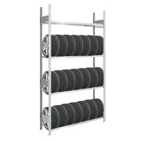 REIFENREGAL TIRE PRO 250x150x43cm 4 Ebenen 150kg Fachlast Bis zu 7 Reifen pro Ebene Verzinkt - Silberfarben, Metall (150/250/43cm) - PROREGAL
