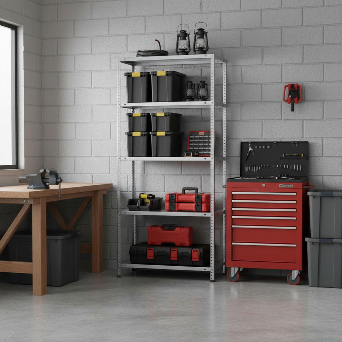 SCHRAUBREGAL PANDA | HxBxT 180x80x30cm | 5 Fachböden | Fachlast 100kg | Grau - Grau, Metall (80/180/30cm) - PROREGAL