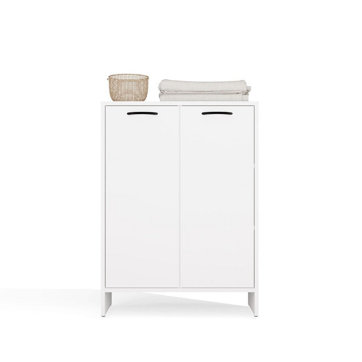 BADEZIMMERSCHRANK Kato - Weiß, Holzwerkstoff (66/90/30cm) - kommodly