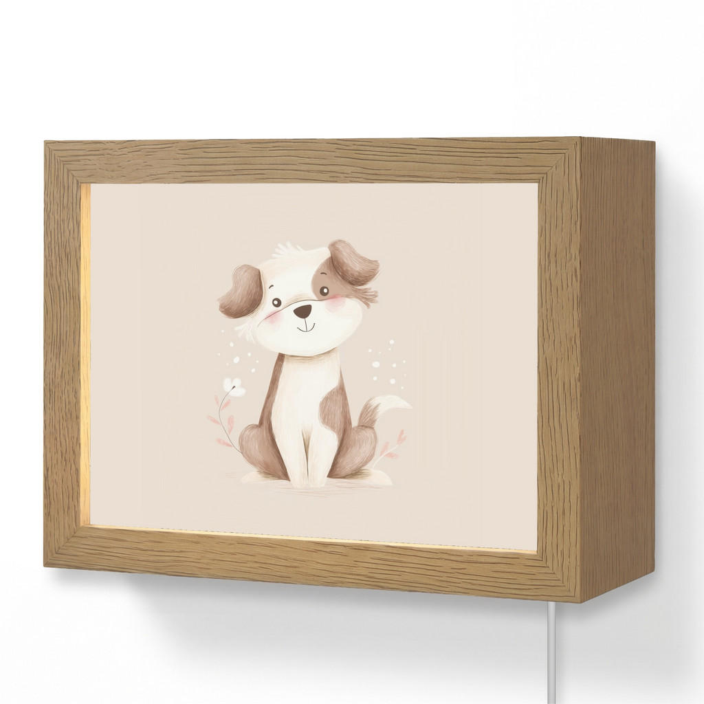 OnlyWow NÁSTĚNNÁ LAMPA Pes - skvrnitý - hnědý 20x15 cm