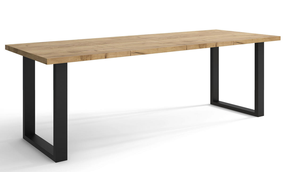 TISCH Schwarz Timi Ausziehbar 90/160 cm - Multicolor/Schwarz, Holzwerkstoff (160/90/76cm) - Sepro Meble