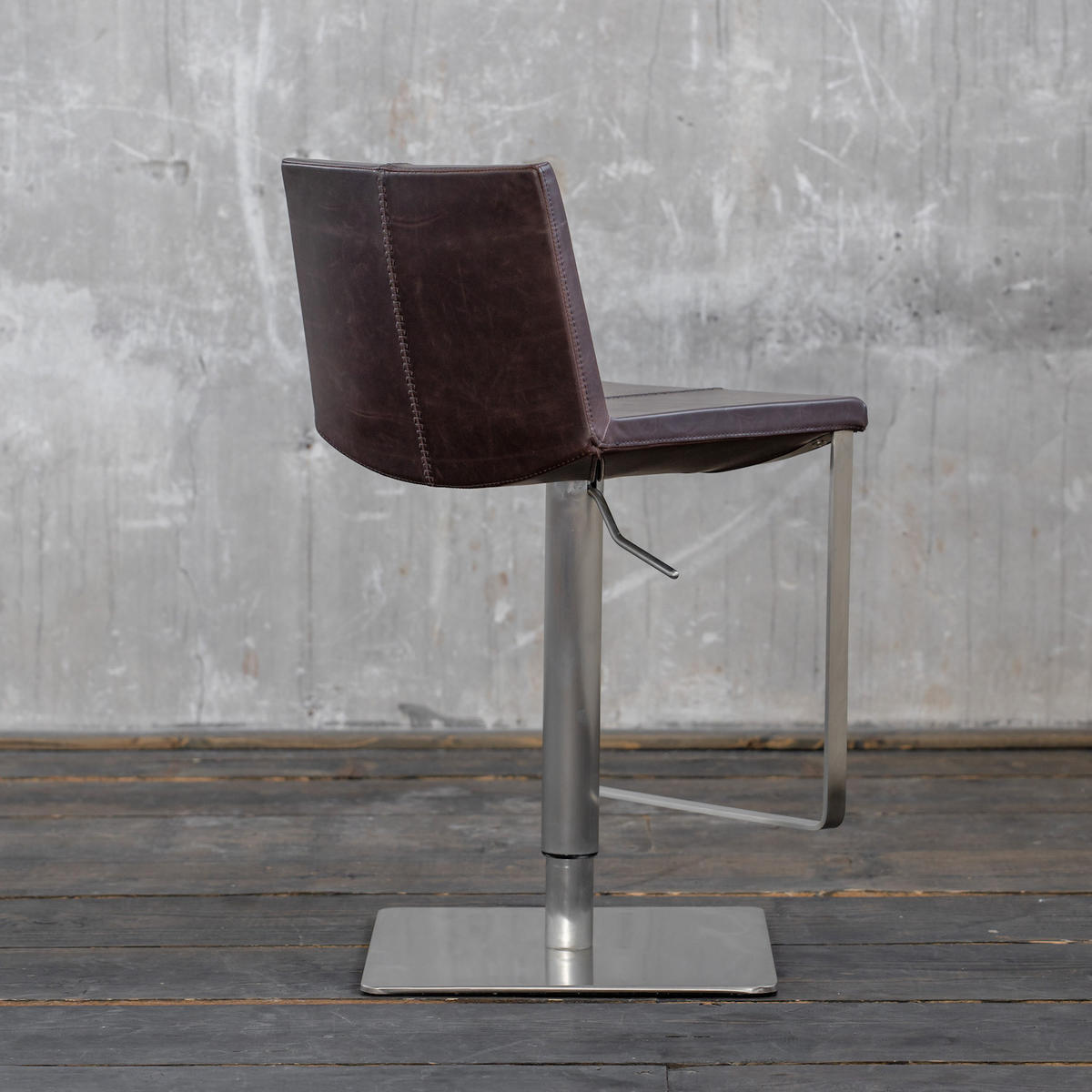 BARHOCKER FES Dunkelbraun Kunstleder - Dunkelbraun, Leder (42.5/85.5/51cm) - KAWOLA