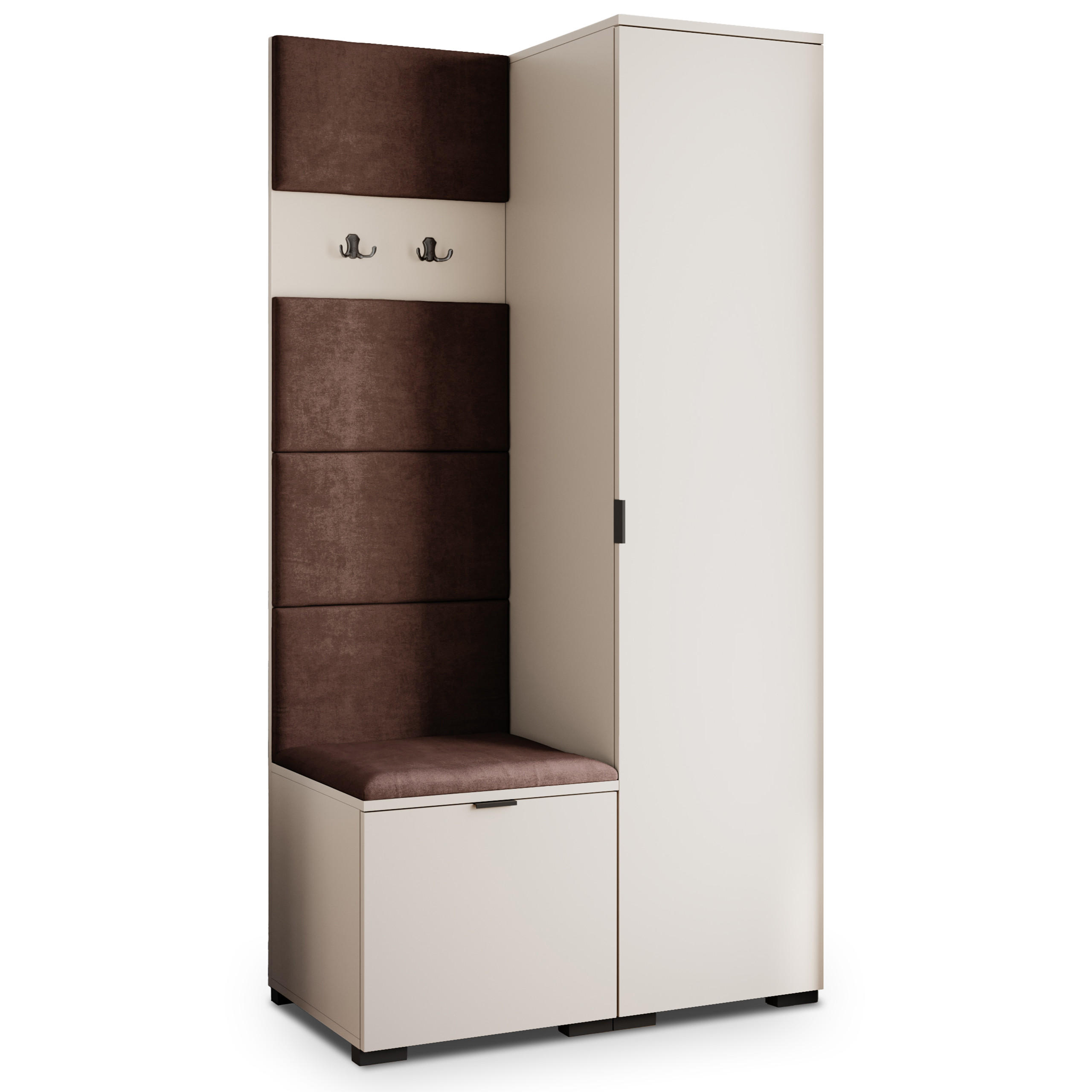 GARDEROBENSCHRANK LORI 95/181/51 cm Modern Garderobe-Set Kaschmir - Kaschmir/Braun, Holzwerkstoff (95/181/51cm) - MASSENO
