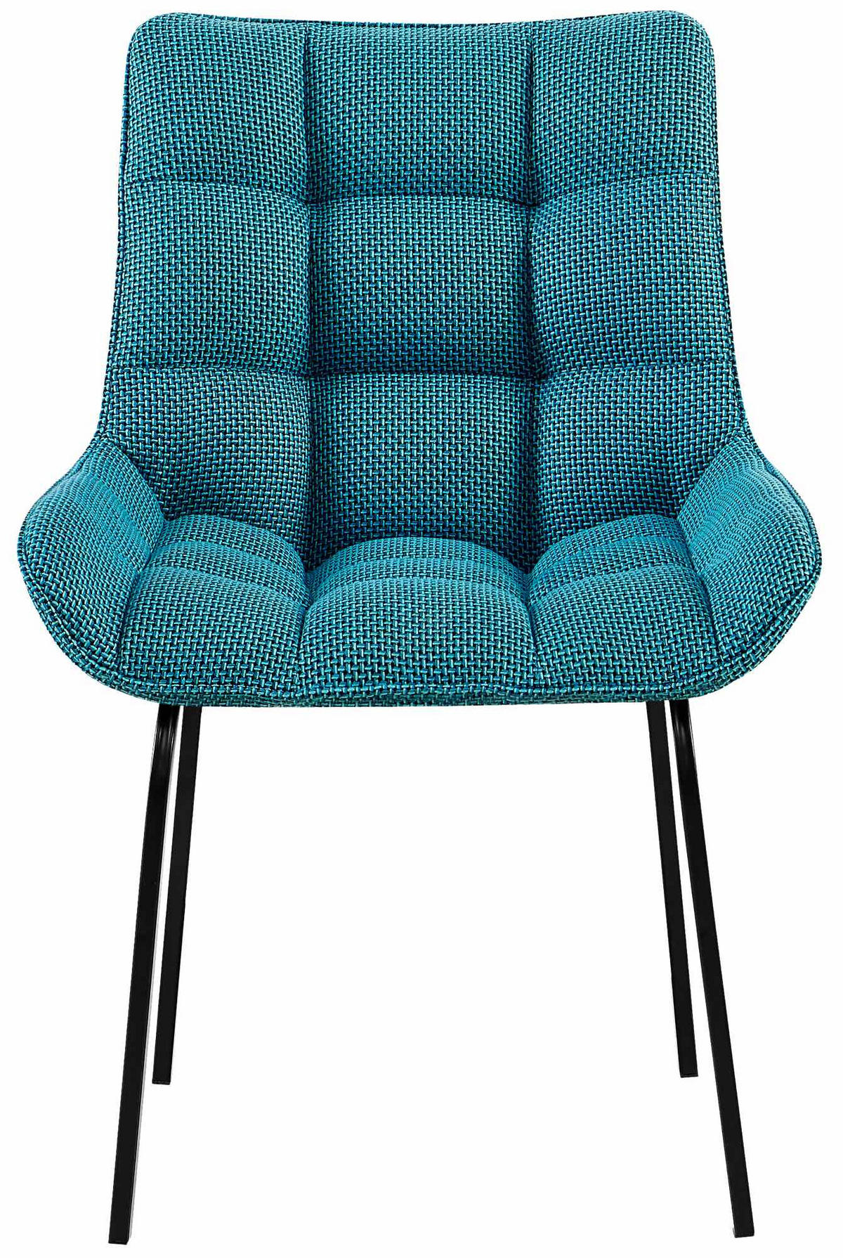 STUHL Stoff türkis - Türkis/Schwarz, Textil/Metall (58/84/57cm) - CLP