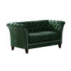 CHESTERFIELD-SOFA 2-Sitzer Fusion Grün Samt - Smaragdgrün/Braun, Holz/Textil (175/75/82cm) - S-Style Möbel