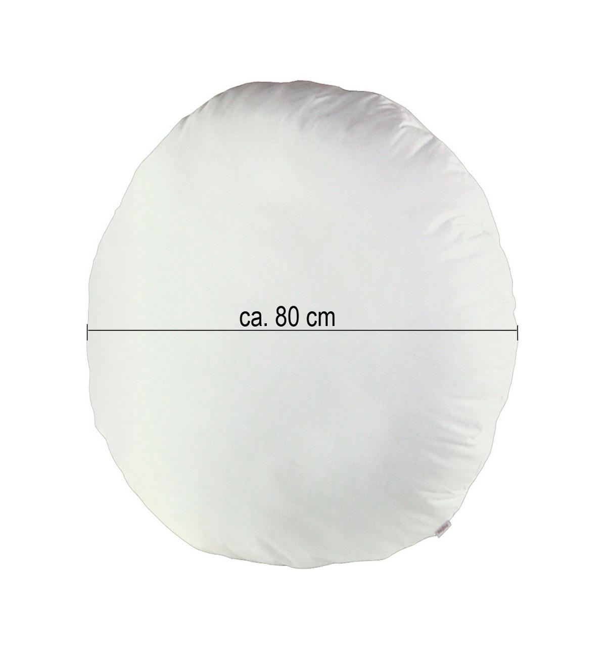 BODEN-/RUNDKISSEN Rund PublikUp gefüllt mit Schaumstoffflocken 80 cm Ø - Weiß, Naturmaterialien/Textil (80cm) - beties Heimtextil