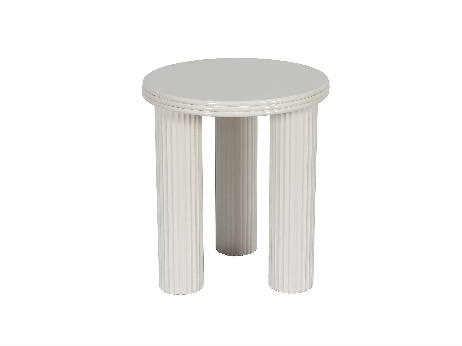 BEISTELLTISCH - 40 cm x 40 cm - metall - cremefarben Ravoka - Creme, Metall (40/40/45cm) - Vente-Unique