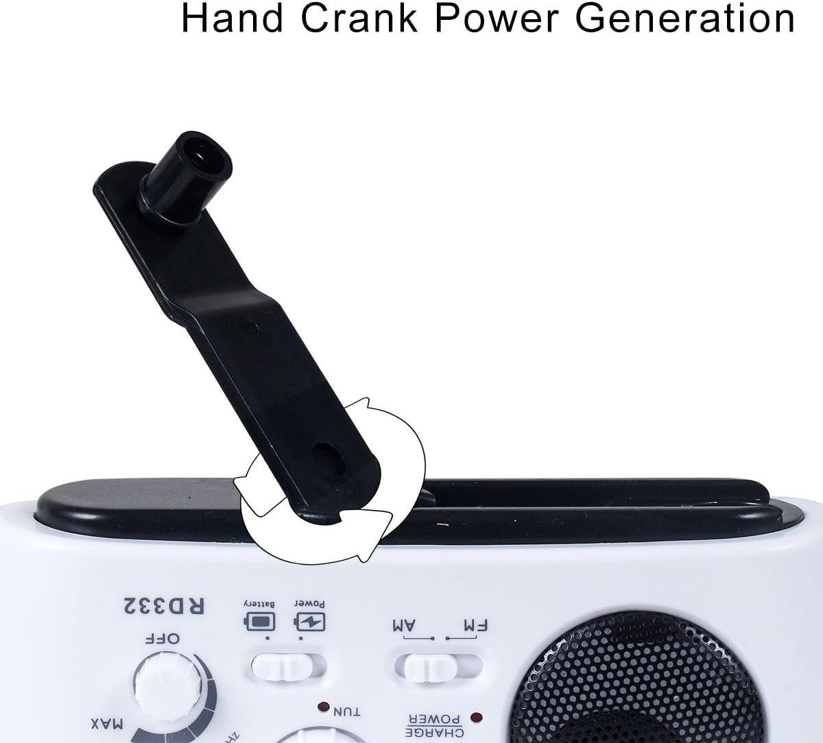 RADIO – FM/AM – LED-Taschenlampe/Notladefunktion/Batteriebetrieben – Weiß - Weiß, Kunststoff (15/7/5cm)