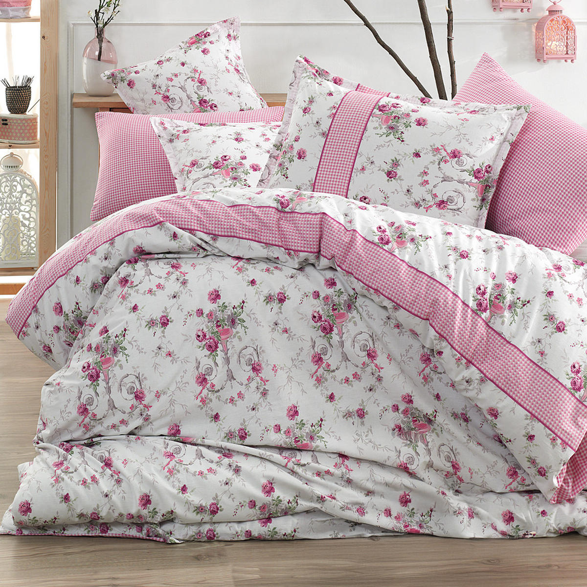 BETTWÄSCHE 6-teilig 220/240 cm VERDA - Rosa, Textil (220/240cm) - ROLFNERS
