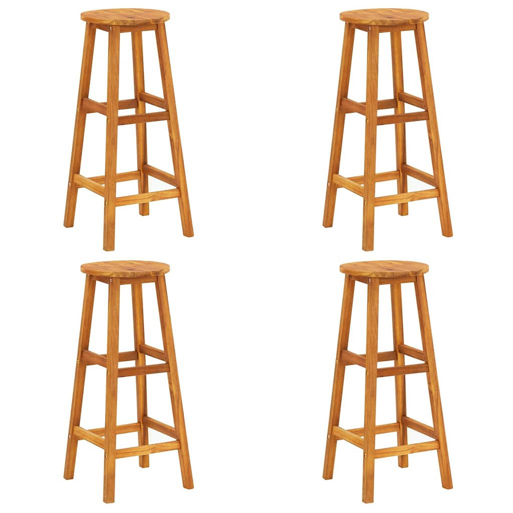 BARHOCKER 4er set Massivholz Akazie - Braun, Holz (34/76/34cm) - vidaXL