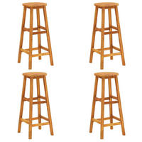 BARHOCKER 4er set Massivholz Akazie - Braun, Holz (34/76/34cm) - vidaXL