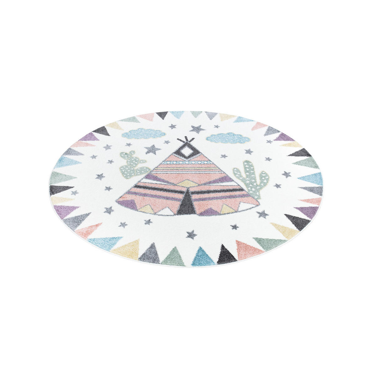 KINDERTEPPICH Anime 898 Creme 160 cm Rund - Creme, Textil (160/160cm) - carpet city