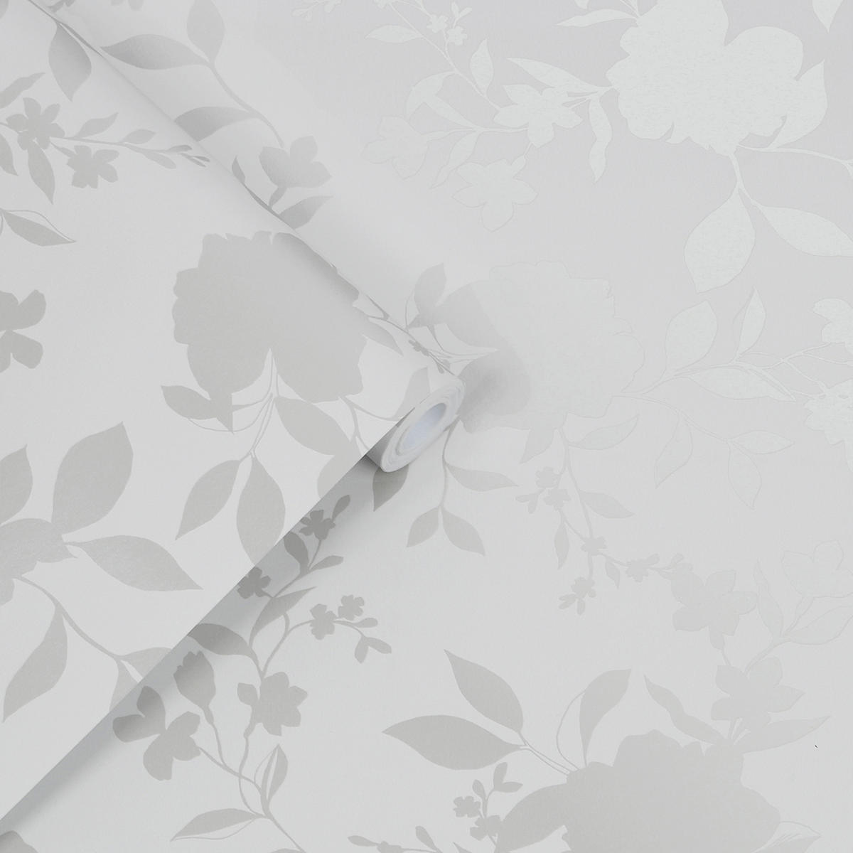 VLIESTAPETE Westbourne Silber | Silber | Blumen| 10mx52cm - Silberfarben, Papier/Kunststoff (52/1000cm) - LAURA ASHLEY