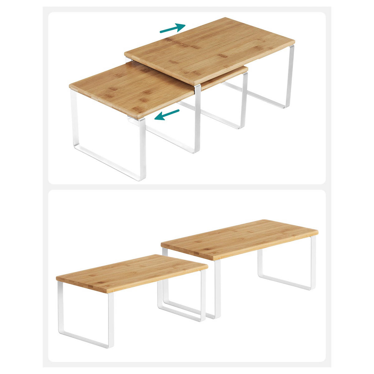 KÜCHEN-ORGANIZER QUITO 4ER-SET - Eukalyptusholzfarben, Naturmaterialien (29.7/15.5/19.5cm) - Hansiro