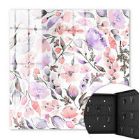 SCHLÜSSELBOX Schwarz 30x30 cm- Türöffnung nach rechts - Pastellblumen - Weiß, Metall (30/30/5cm) - TULUP