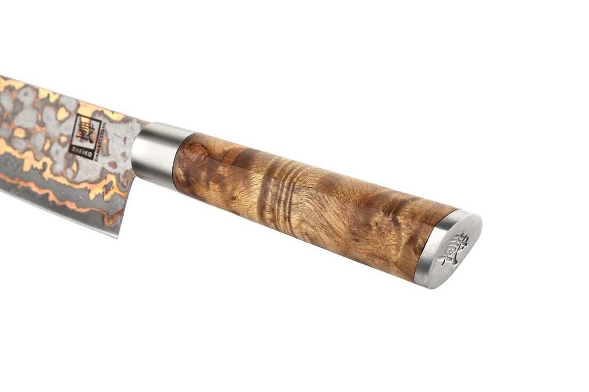TANTO Chefmesser MysticMagma Damast - Braun, Holz/Metall (34cm) - Zayiko