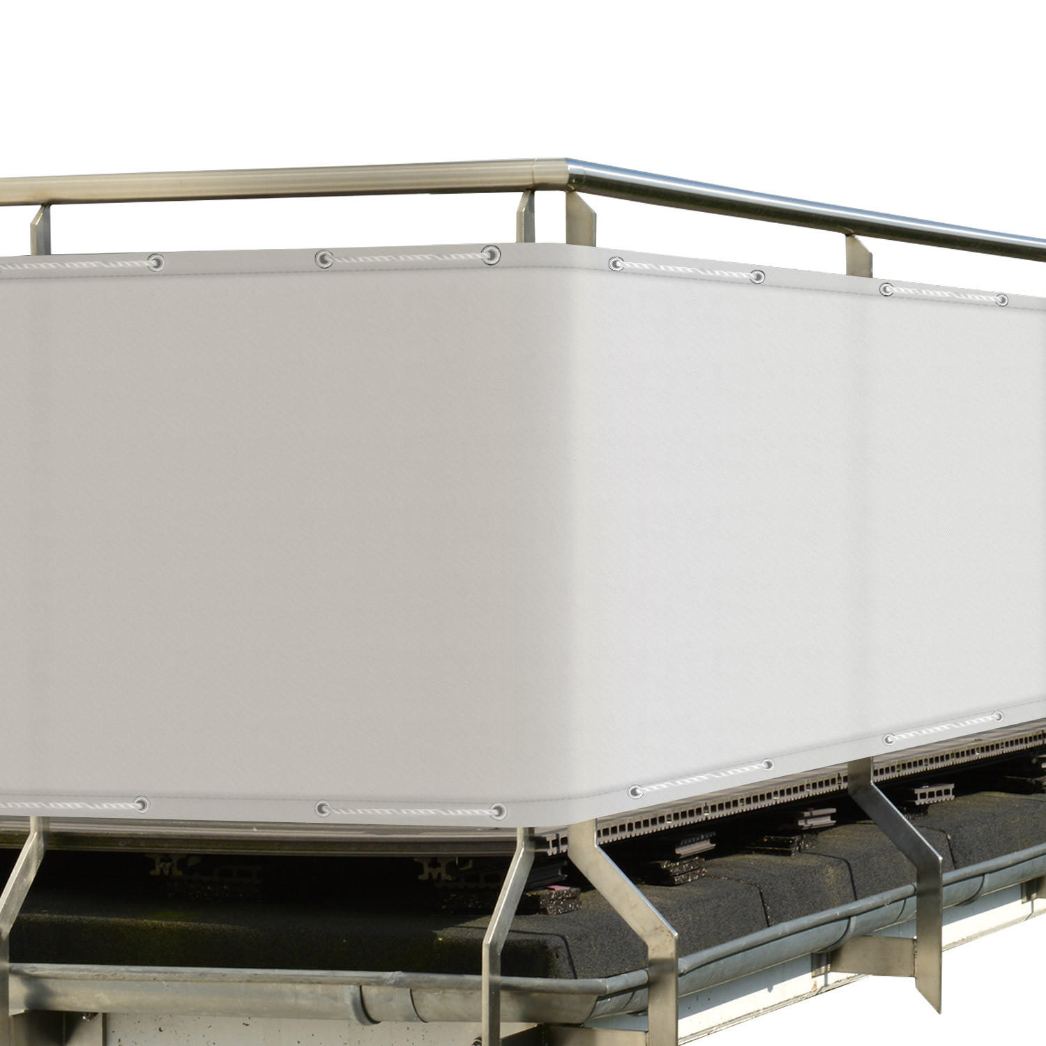 BALKONUMSPANNUNG SolVision PB2 90/500 cm Weiß PE - Weiß, Kunststoff (500/90cm) - Sol Royal