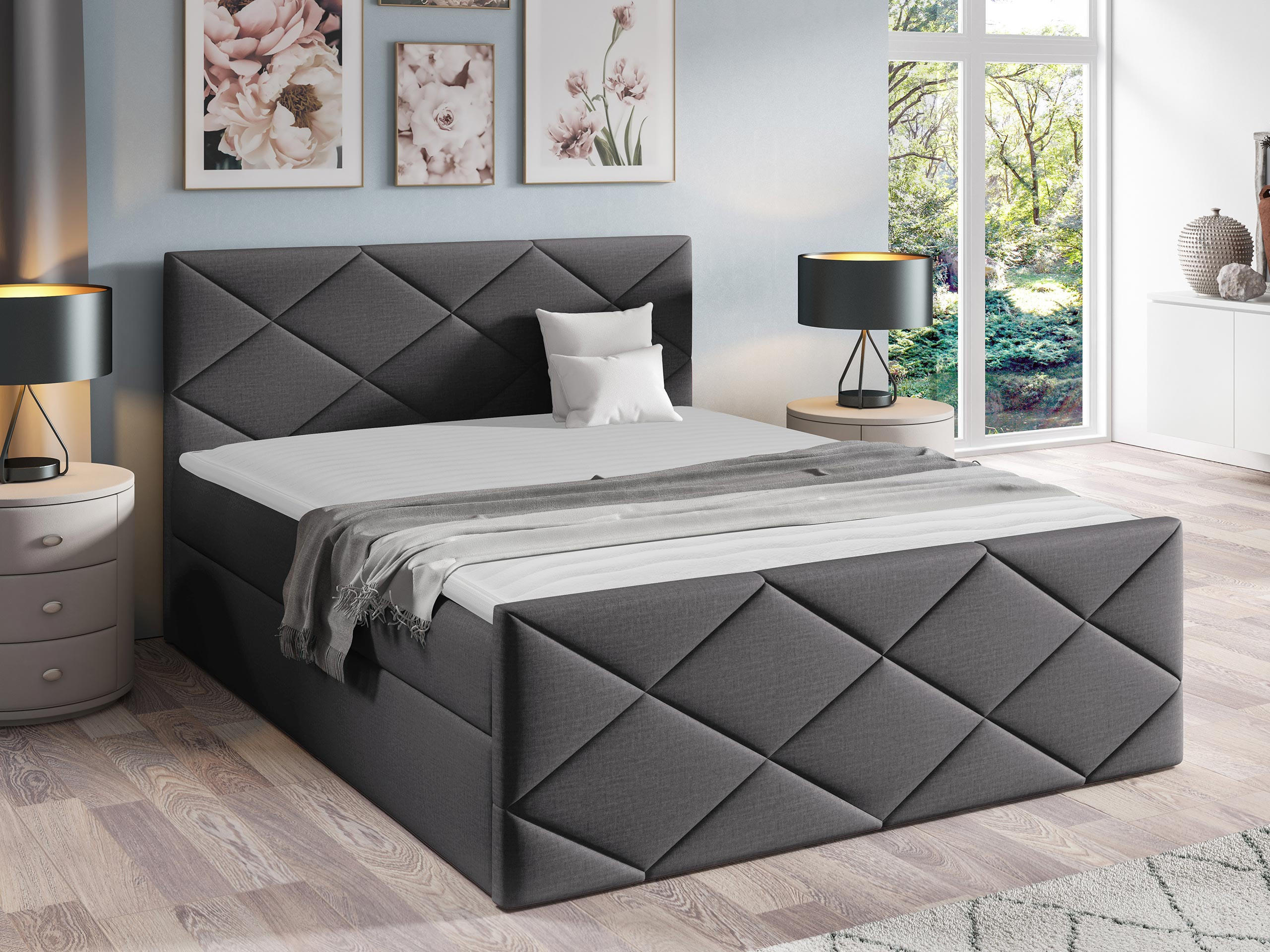 BOXBETT Herkules - Alufarben, Holz (160/200cm) - MIRJAN24