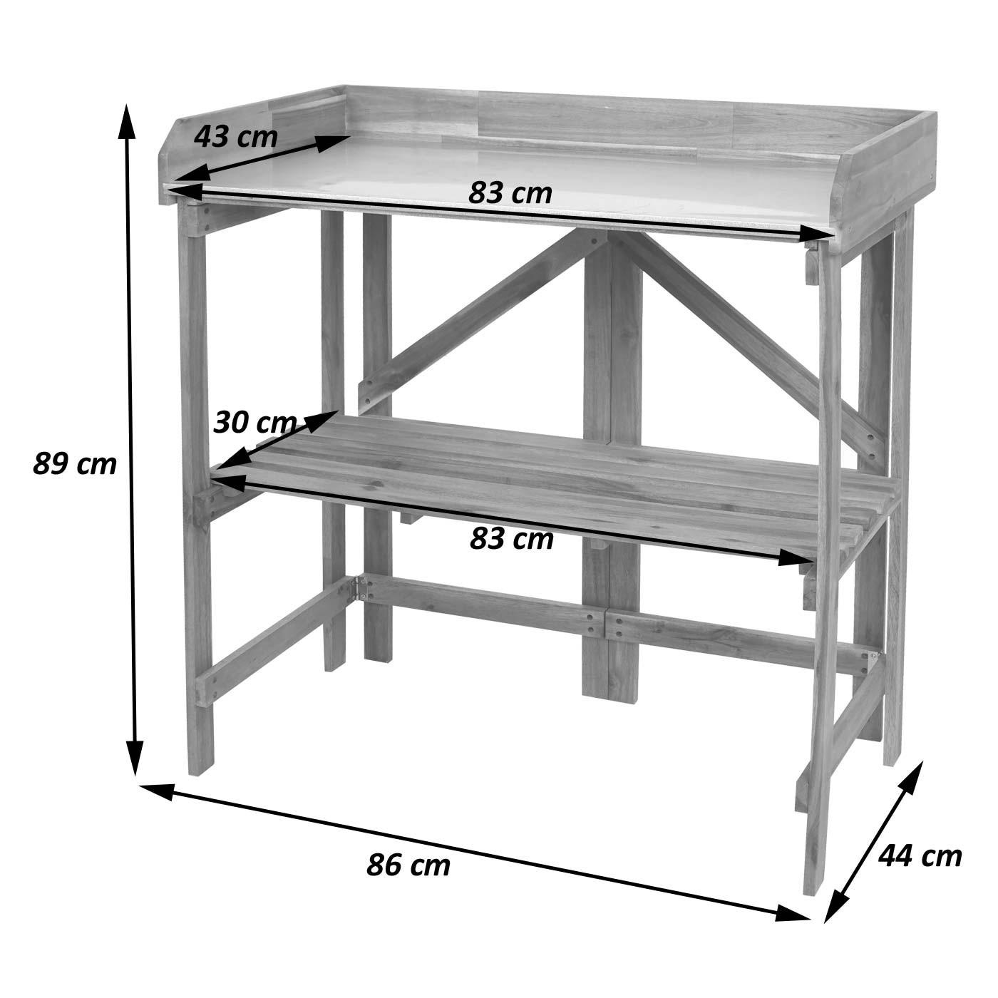 PFLANZTISCH Braun - Braun, Holz (44/86/89cm) - MCW