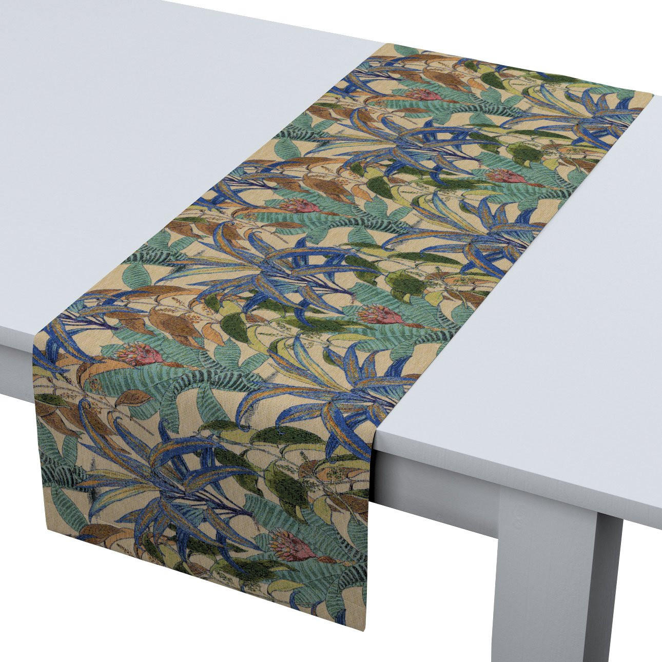 TISCHLÄUFER Intenso Premium, grün und blau, 40x130 cm - Blau/Grün, Textil (40/130cm) - Dekoria