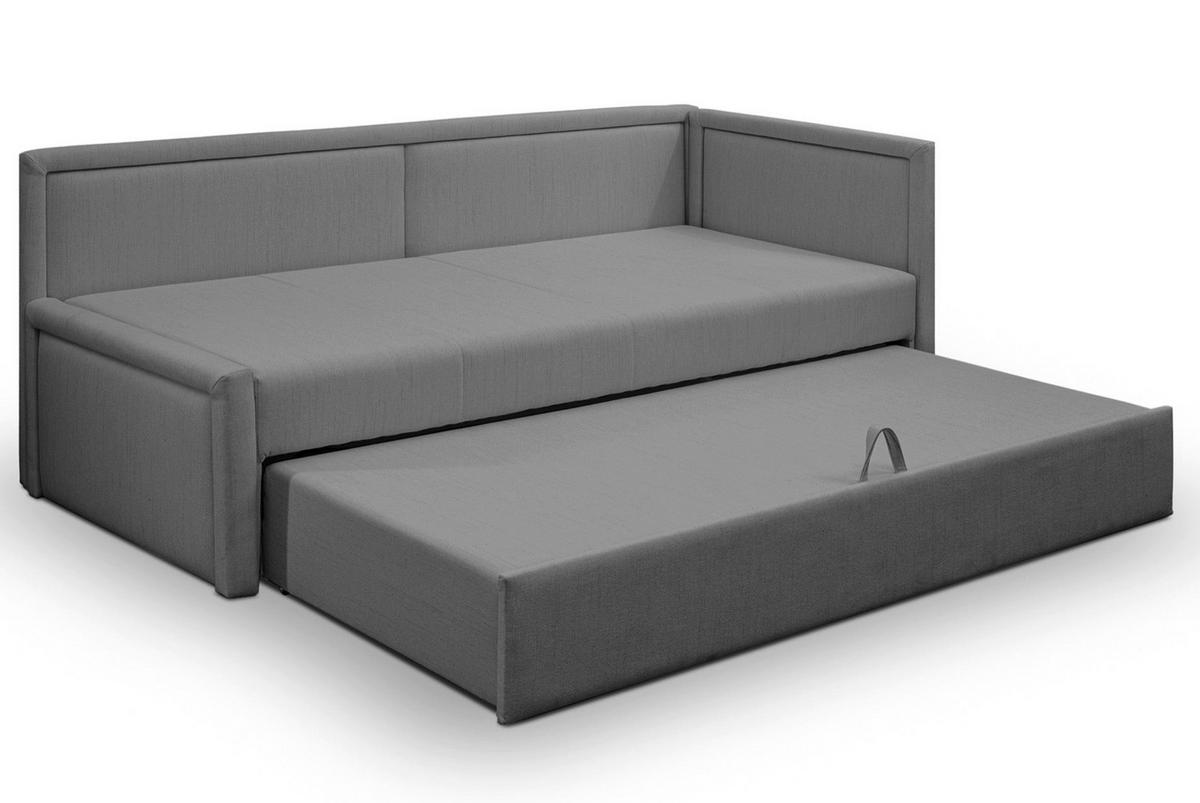 JUGENDBETT Caprili Dunkelbeige ausziehbar für 2 Personen - Dunkelgrau/Schwarz, Holz/Textil (82/189cm) - Selsey