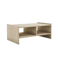 COUCHTISCH mit 2 offenen fächern, travertin-dekor - pera 90/50/35 cm - Beige, Holzwerkstoff (90/50/35cm) - Calicosy