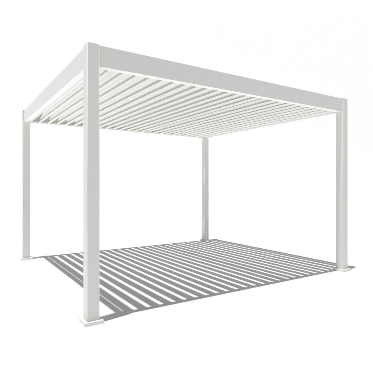 TERRASSENÜBERDACHUNG Deluxe 3,6x4 M Elektrisch Pavillon Aluminium LED - Weiß, Metall (360/255/400cm) - WEIDE