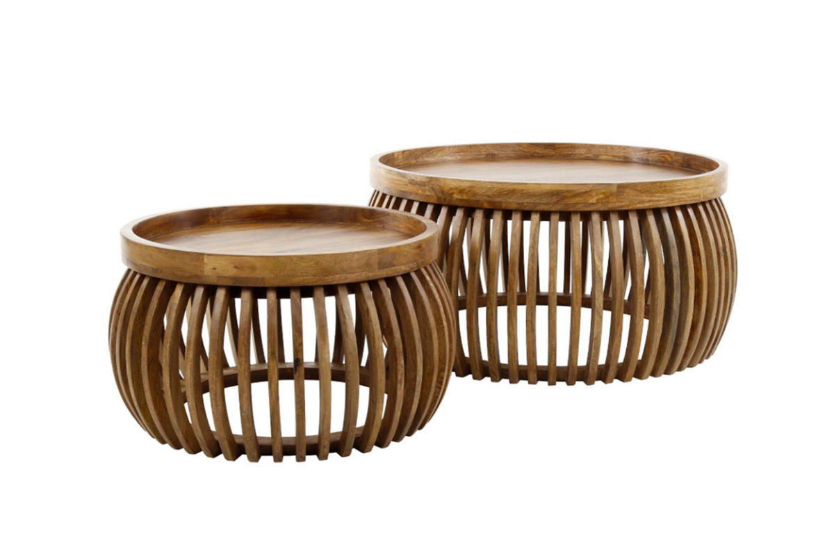 COUCHTISCH-SET LANI Braun Mango - Braun, Mangoholz/Holz (78/78/40cm) - KAWOLA