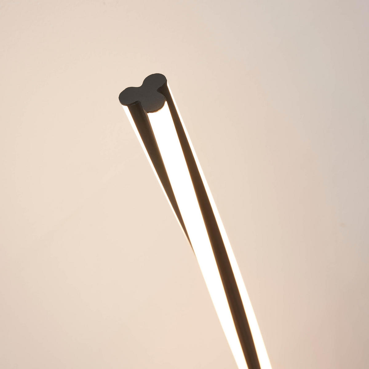 STEHLEUCHTE Telvo, Schwarz, 148cm, Dimmbar - Schwarz, Metall (148/20/148cm) - KOSILUM