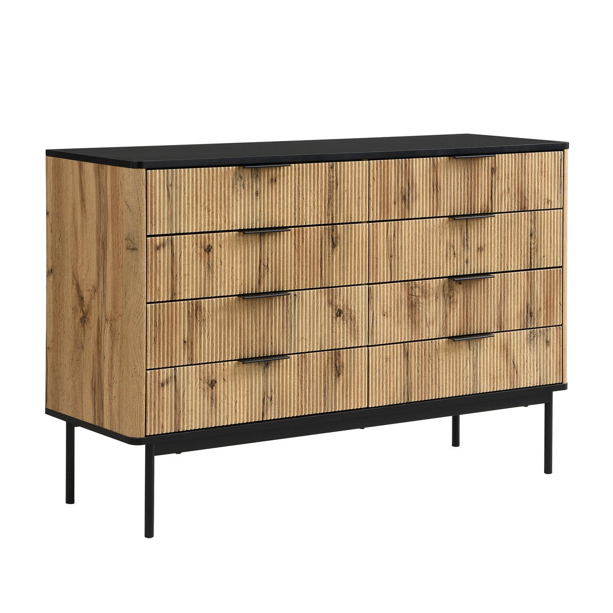 SIDEBOARD Natur Schwarz 120/39,5/80 cm - Schwarz, Holzwerkstoff (120/80/39.5cm) - PANGIVO