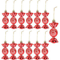 WEIHNACHTSBAUMSCHMUCK 12-teiliges Set Süßigkeiten Rot - Rot, Kunststoff (3/1/10cm)