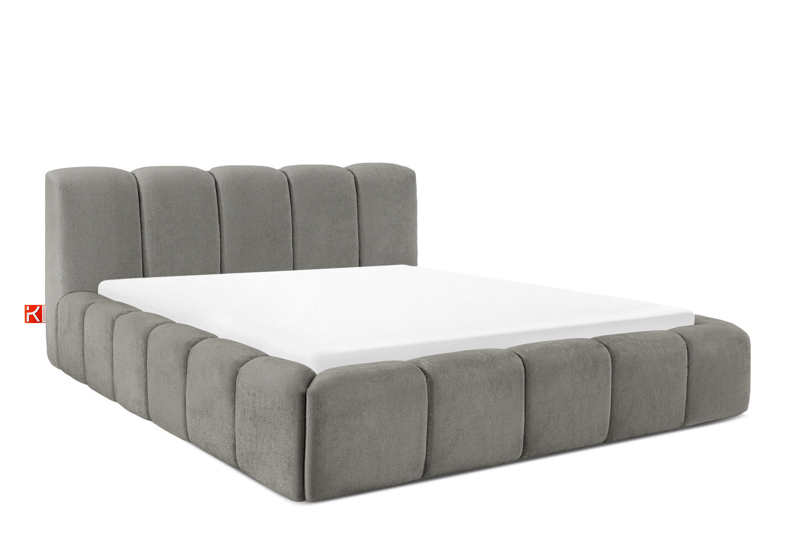 POLSTERBETT OLMIRA - Dunkelgrau/Schwarz, Holz/Holzwerkstoff (162/203cm) - KONSIMO®
