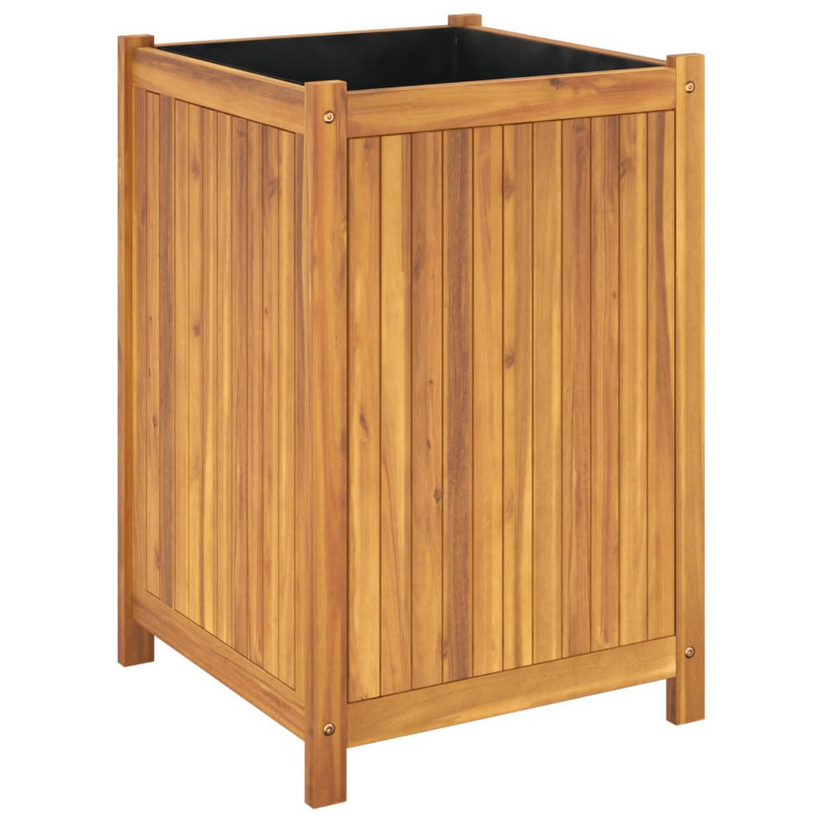 PFLANZKÜBEL Mit Einlage 50/50/75 Cm Massivholz Akazie - Braun, Holz (50/75/50cm) - vidaXL