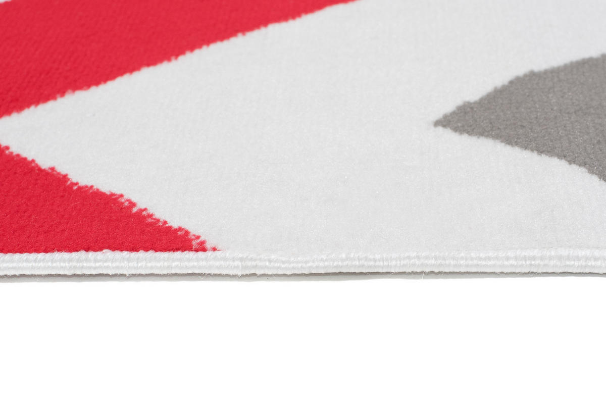 TEPPICH MAYA Rot Zig Zag Streifen 250/300 cm - Rot, Textil (250/300cm) - Tapiso